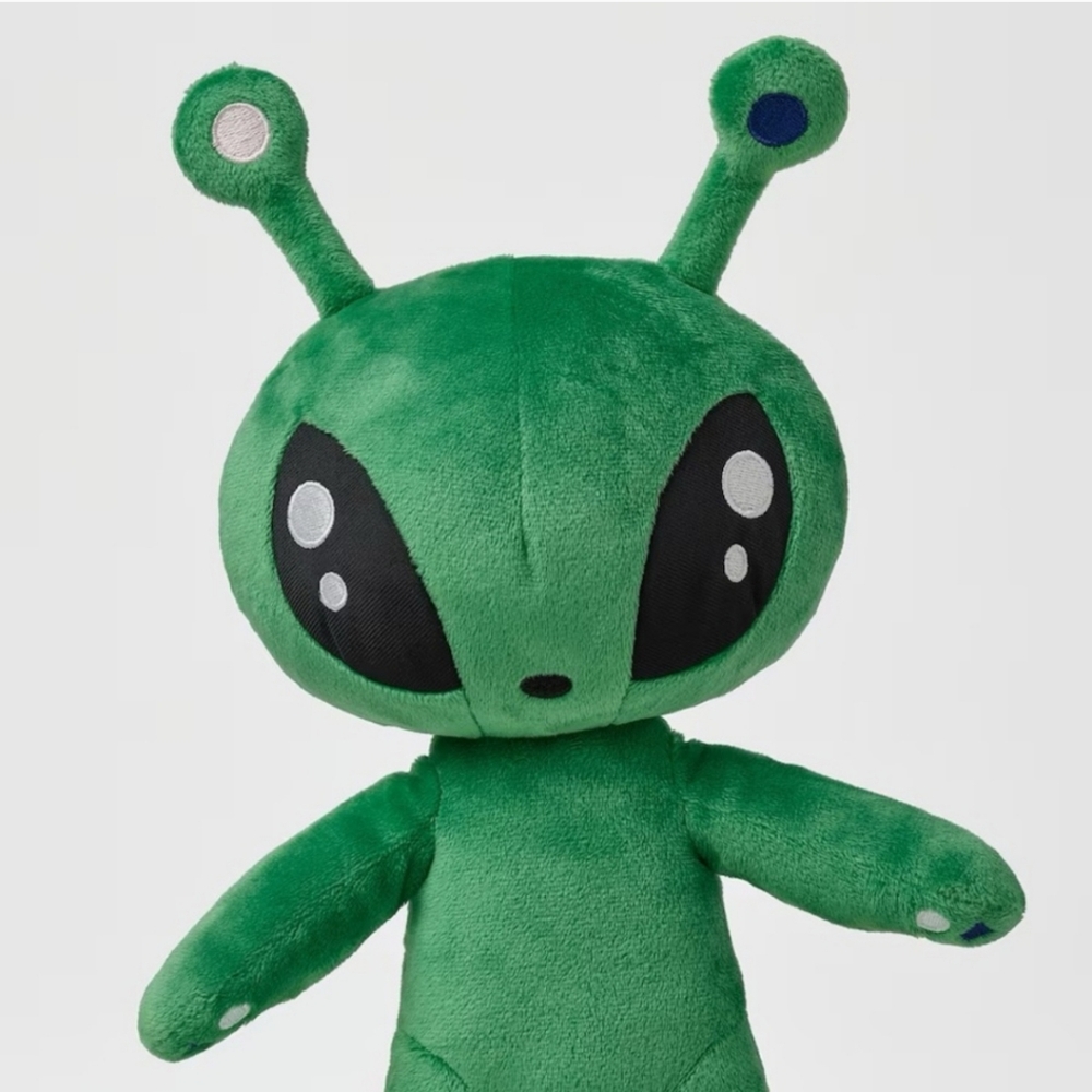 IKEA AFTONSPARV 13" Green Alien Plush Toy with Yellow Accents - 805.515.59 - Picture 5 of 10
